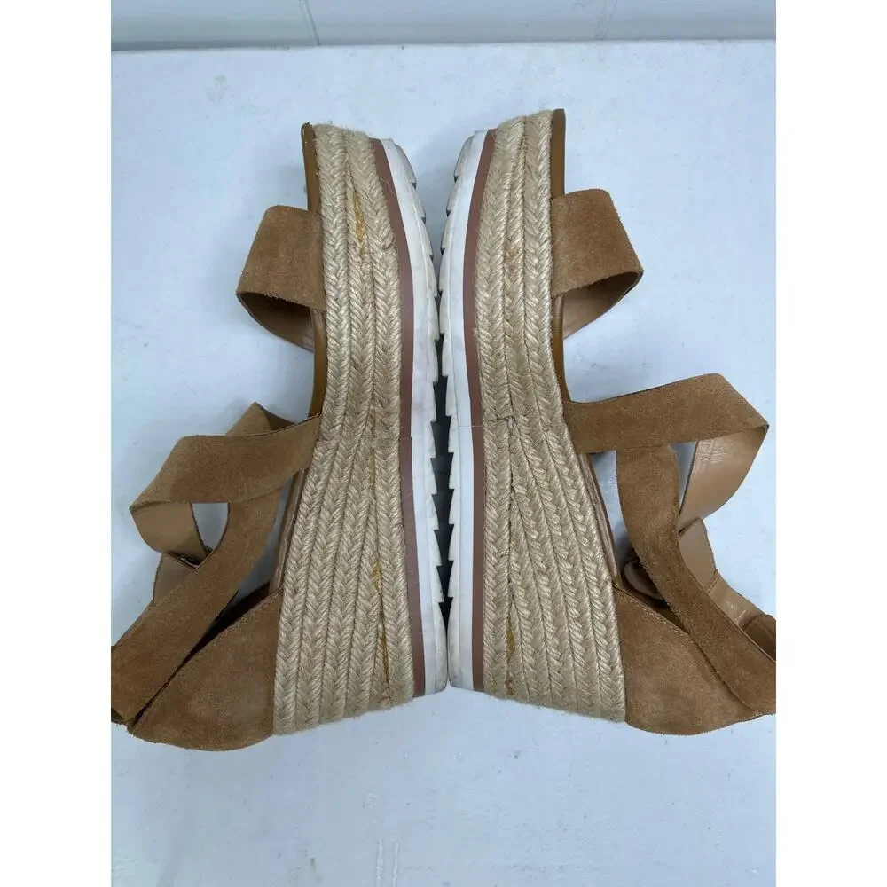 Marc Fisher Zendra Wedge Sandals In Brown. Size Women's 9.5